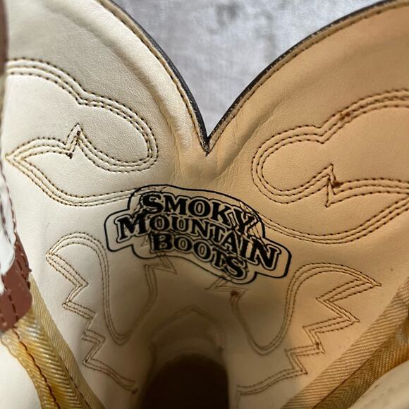 Smokey Mountain Boots Brown Embroidered Leather Boots Girls Size 4 - Picture 7 of 8